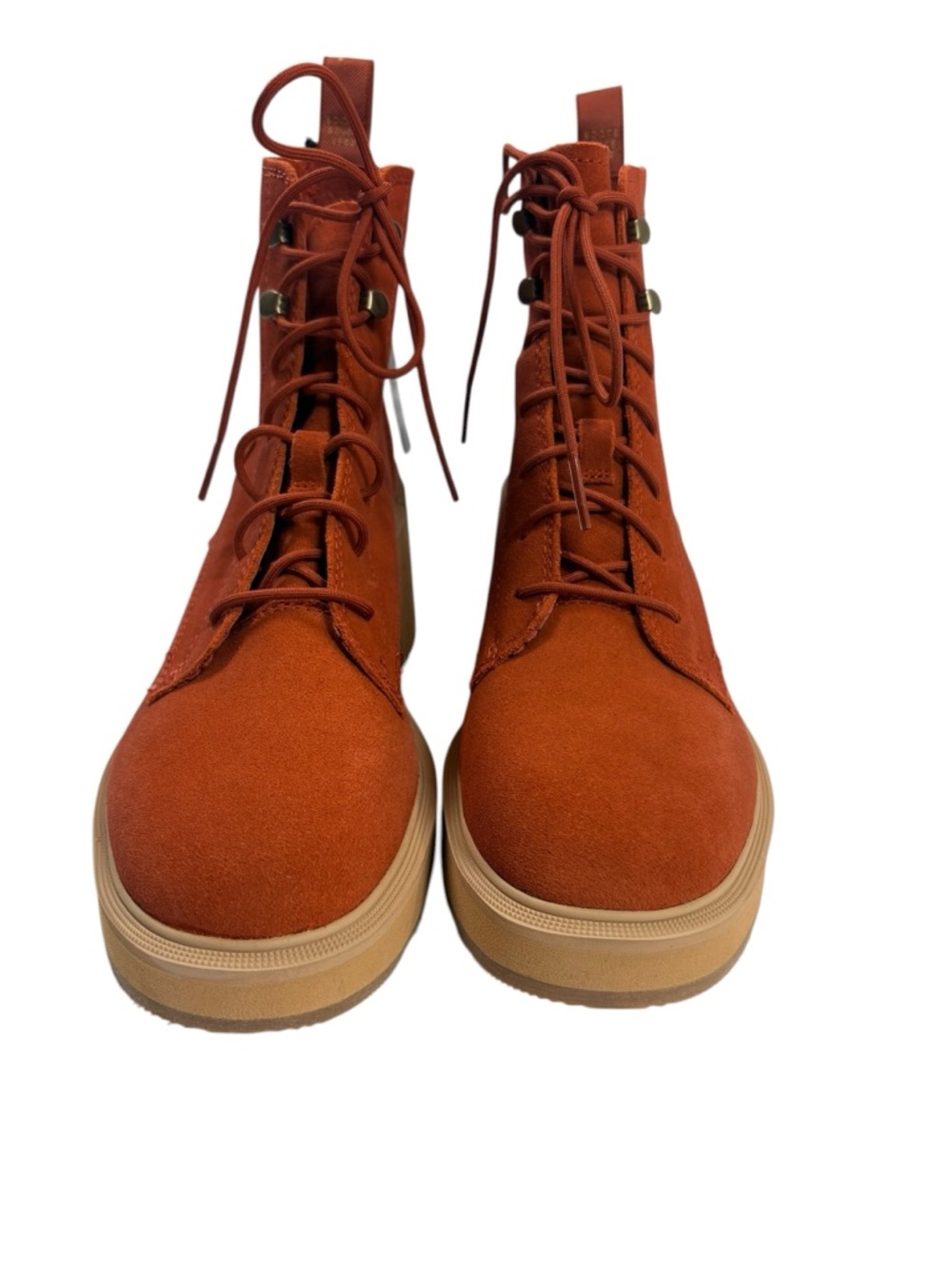 Sorel Waterproof Suede Lace Up Boots Women’s 10 Rust Orange Platform Lug Sole - Picture 6 of 12